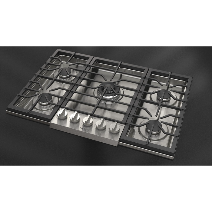 Fulgor Milano 36-Inch Pro Built-In Gas Cooktop, 400 Series, 5 Burners (1 Crescendo Dual Ring + 4 Sealed Burners), Stainless Steel Finish