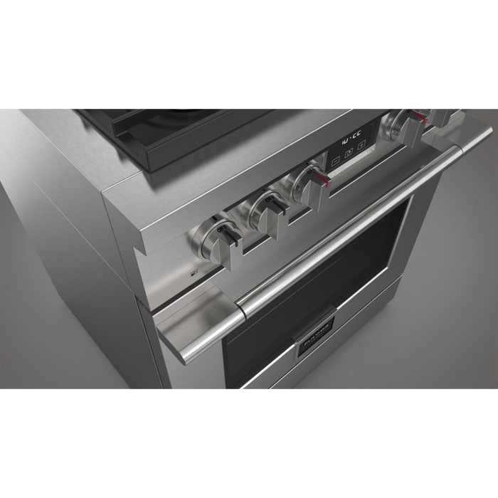 Fulgor Milano Accento Pro 30-Inch Freestanding All-Gas Range, 400 Series, 4 Burners (2 Crescendo Burners + 2 Sealed Burners)