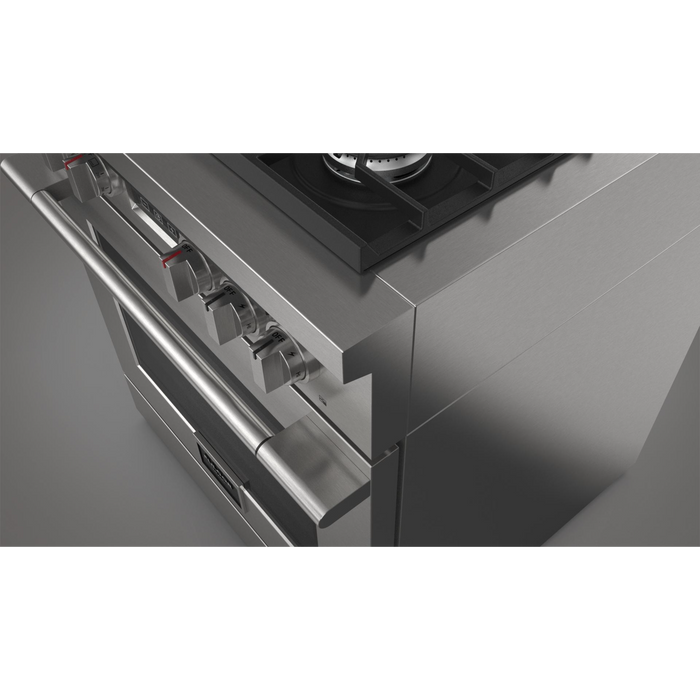 Fulgor Milano Accento Pro 30-Inch Freestanding All-Gas Range, 400 Series, 4 Burners (2 Crescendo Burners + 2 Sealed Burners)