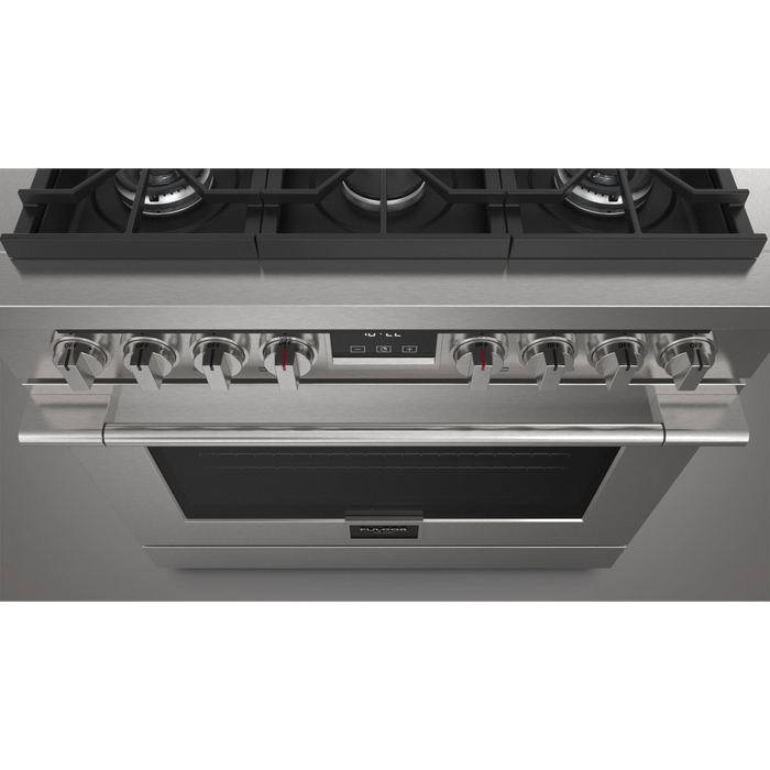 Fulgor Milano Accento Pro 36-Inch Freestanding All-Gas Range, 400 Series, 6 Burners (3 Crescendo Dual Ring Burners + 3 Sealed Burners)