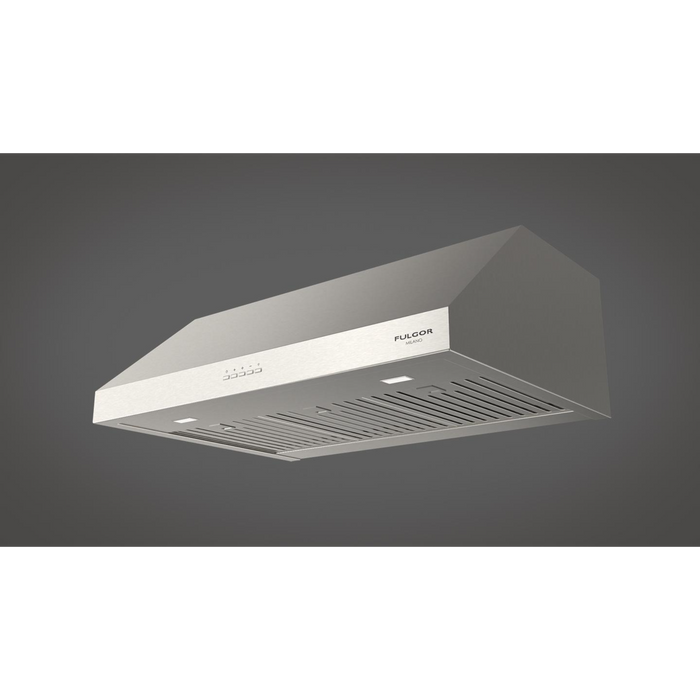 Fulgor Milano 30-Inch Pro Undercabinet Hood, 400 Series, 450 CFM, 9-Inch Height