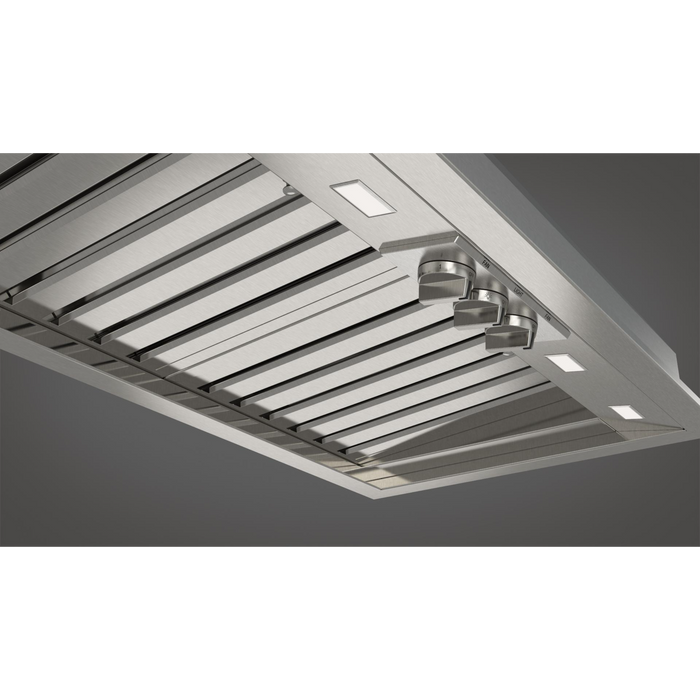 Fulgor Milano 36-Inch Pro Built-In Hood, 600 Series, 1000 CFM, Insert, Baffle Filters, Knob Control