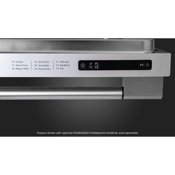 Fulgor Milano 24-Inch Pro Built-In Dishwasher, Stainless Steel, 6 Cycles, 45 dB, 3rd Rack (Requires Handle Kit, Sold Separately)