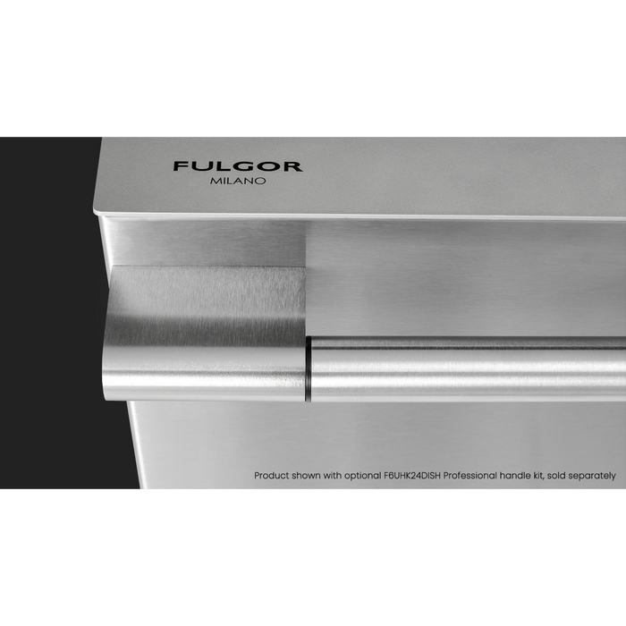 Fulgor Milano 24-Inch Pro Built-In Dishwasher, Stainless Steel, 6 Cycles, 45 dB, 3rd Rack (Requires Handle Kit, Sold Separately)