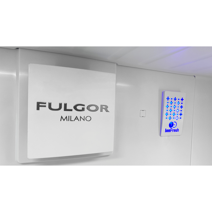 Fulgor Milano 19.9 cu.ft Stainless French Door Counter Depth Bottom Mount Refrigerator, Internal Water Dispenser, Ice Maker, Eco Refrigerant (Handle Kit Required, Sold Separately)