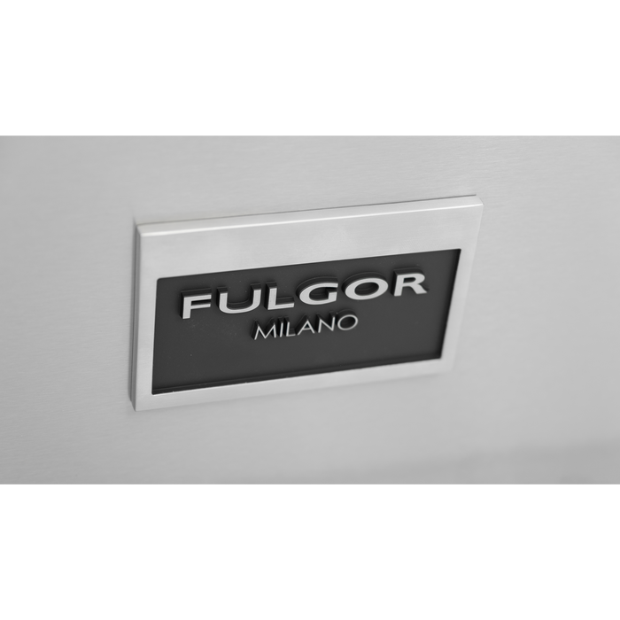 Fulgor Milano 20.3 cu.ft.  Pro Refrigerator Freezer, 400 Series, French Door, Freestanding, Stainless Steel, Bottom Mount, 20 Cu. Ft., Ice Maker Included, Sofia Pro Handle & Badge Accessory