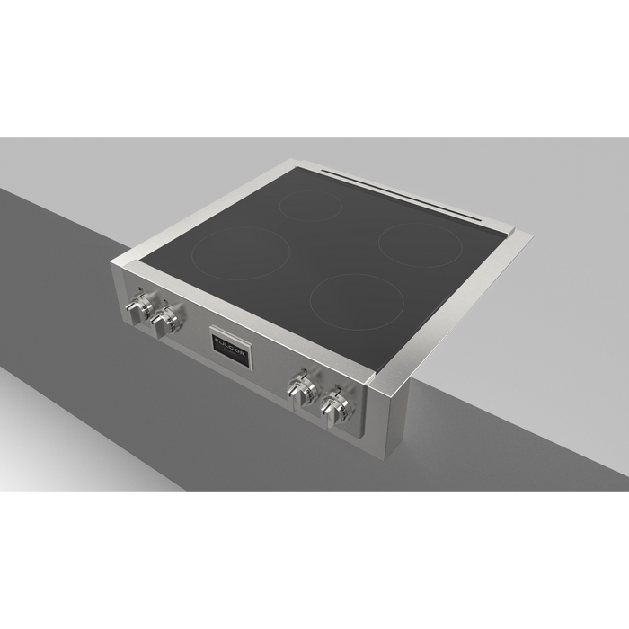 Fulgor Milano 30-Inch Pro Built-In Induction Rangetop, 600 Series, Quantum Induction, 4 Cooking Zones