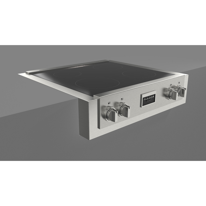 Fulgor Milano 30-Inch Pro Built-In Induction Rangetop, 600 Series, Quantum Induction, 4 Cooking Zones