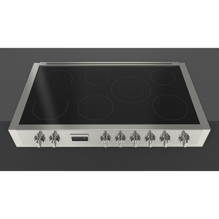 Fulgor Milano 48-Inch Pro Built-In Induction Rangetop, 600 Series, Quantum Induction, 7 Cooking Zones (5 Zones + 2-Zone Bridge)