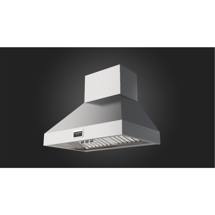Fulgor Milano 36-Inch Pro Chimney Wall Hood, 600 Series, 1000 CFM, Pyramid Style, Baffle Filters, Knob Control