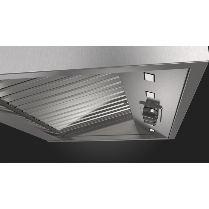 Fulgor Milano 36-Inch Pro Chimney Wall Hood, 600 Series, 1000 CFM, Pyramid Style, Baffle Filters, Knob Control