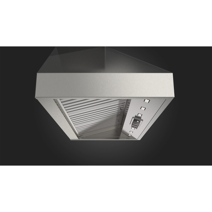 Fulgor Milano 48-Inch Pro Chimney Wall Hood, 600 Series, 1000 CFM, Pyramid Style, Baffle Filters, Knob Control