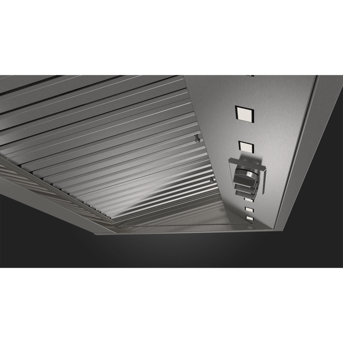 Fulgor Milano 48-Inch Pro Chimney Wall Hood, 600 Series, 1000 CFM, Pyramid Style, Baffle Filters, Knob Control