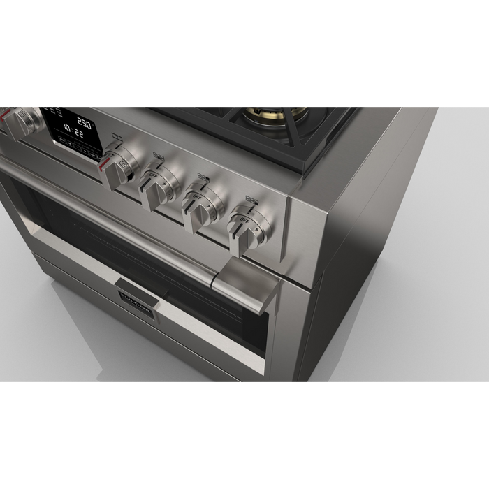 Fulgor Milano Sofia Pro 36-Inch Freestanding Dual Fuel Range, 600 Series, 6 Crescendo Dual Ring Brass Burners, Self-Clean, Soft-Close Door