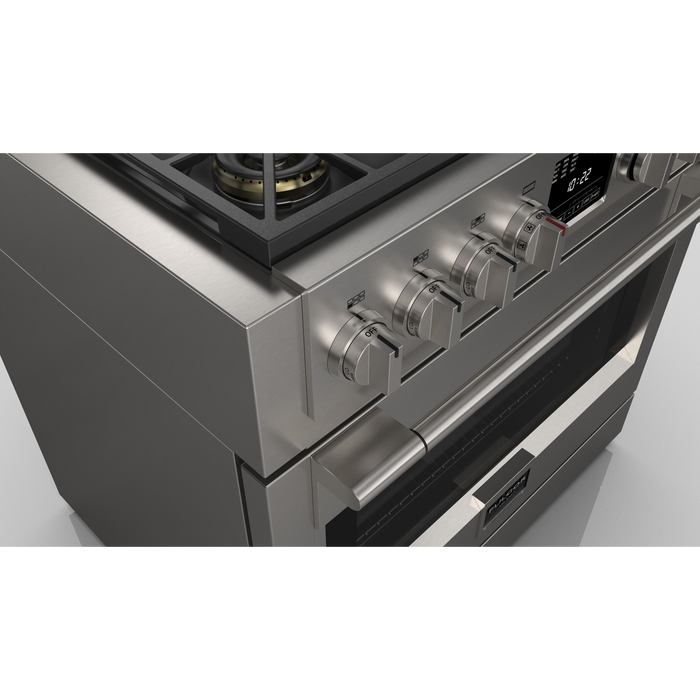 Fulgor Milano Sofia Pro 36-Inch Freestanding Dual Fuel Range, 600 Series, 6 Crescendo Dual Ring Brass Burners, Self-Clean, Soft-Close Door