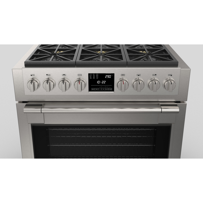 Fulgor Milano Sofia Pro 36-Inch Freestanding Dual Fuel Range, 600 Series, 6 Crescendo Dual Ring Brass Burners, Self-Clean, Soft-Close Door