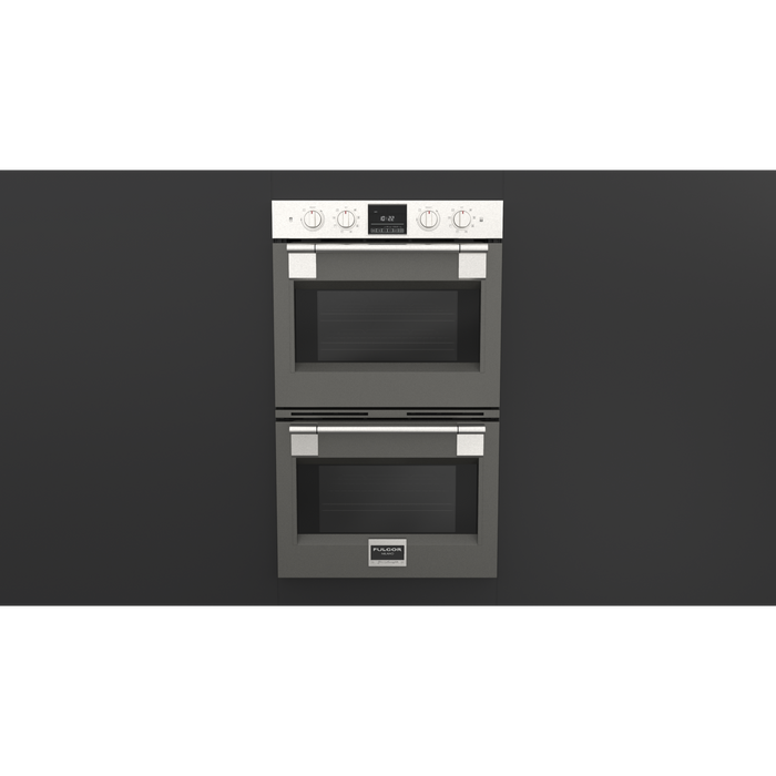 Fulgor Milano 30-Inch Pro Built-In Electric Double Oven, 600 Series, Self-Clean, Dual Convection, Multi-Pass Broiler, Soft-Close Door, 2 Standard Racks, 1 Telescopic Rack, Stainless Steel Finish
