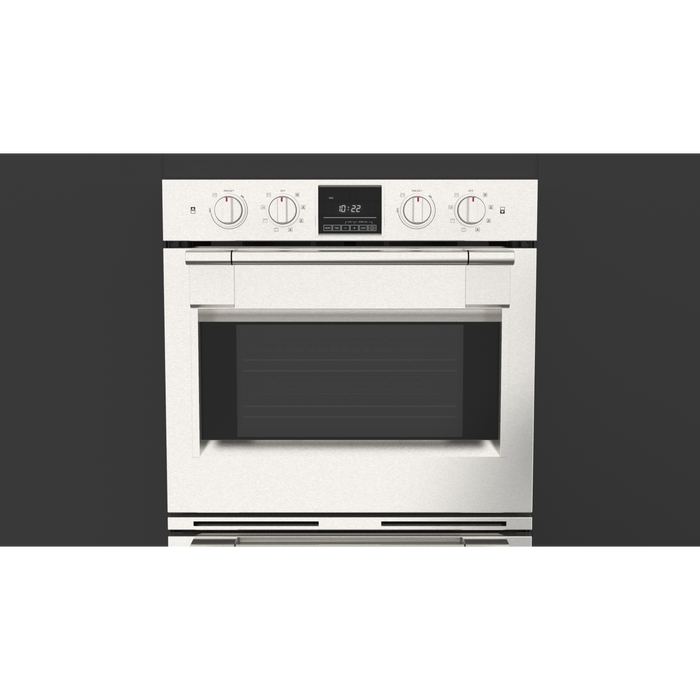 Fulgor Milano 30-Inch Pro Built-In Electric Double Oven, 600 Series, Self-Clean, Dual Convection, Multi-Pass Broiler, Soft-Close Door, 2 Standard Racks, 1 Telescopic Rack, Stainless Steel Finish