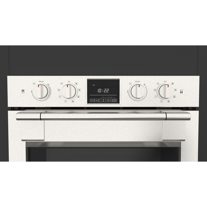 Fulgor Milano 30-Inch Pro Built-In Electric Double Oven, 600 Series, Self-Clean, Dual Convection, Multi-Pass Broiler, Soft-Close Door, 2 Standard Racks, 1 Telescopic Rack, Stainless Steel Finish
