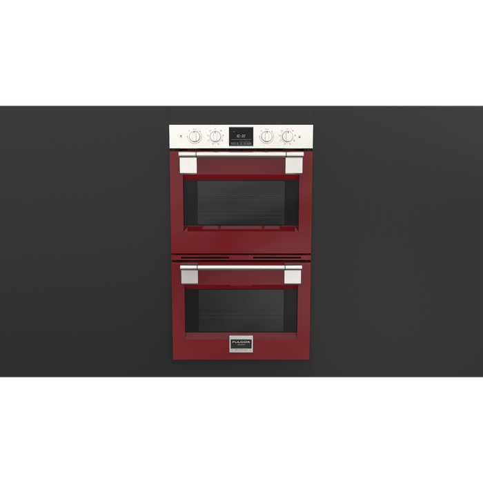 Fulgor Milano 30-Inch Pro Built-In Electric Double Oven, 600 Series, Self-Clean, Dual Convection, Multi-Pass Broiler, Soft-Close Door, 2 Standard Racks, 1 Telescopic Rack, Stainless Steel Finish