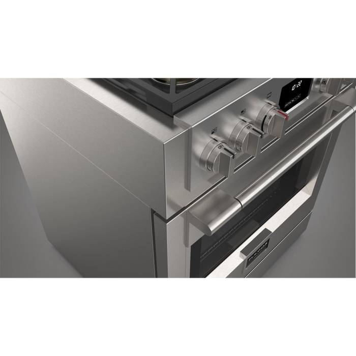 Fulgor Milano Sofia Pro 30-Inch Freestanding All-Gas Range, 600 Series, 4 Crescendo Dual Ring Brass Burners, Soft-Close Door