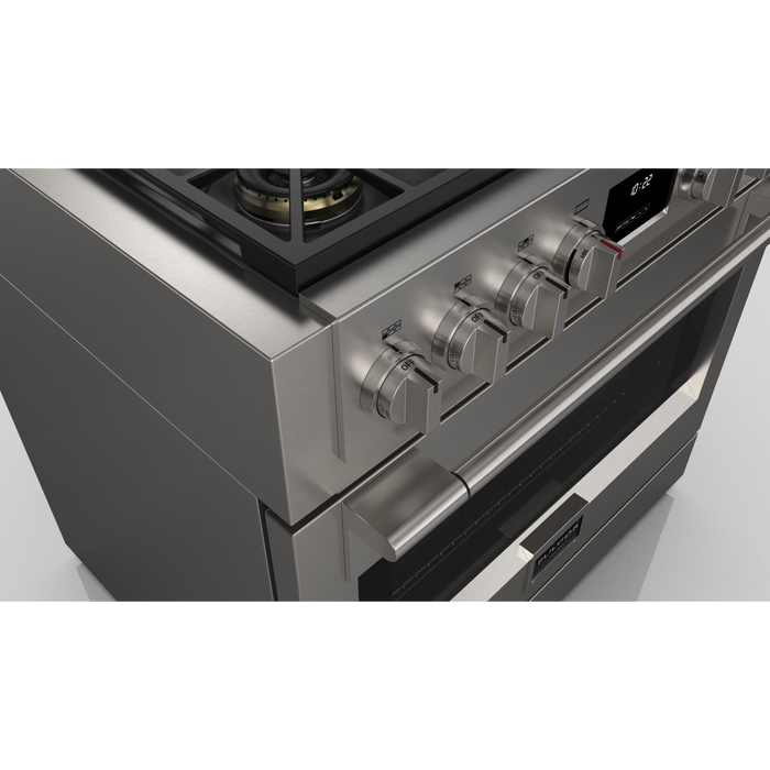 Fulgor Milano Sofia Pro 36-Inch Freestanding All-Gas Range, 600 Series, 6 Crescendo Dual Ring Brass Burners, Soft-Close Door