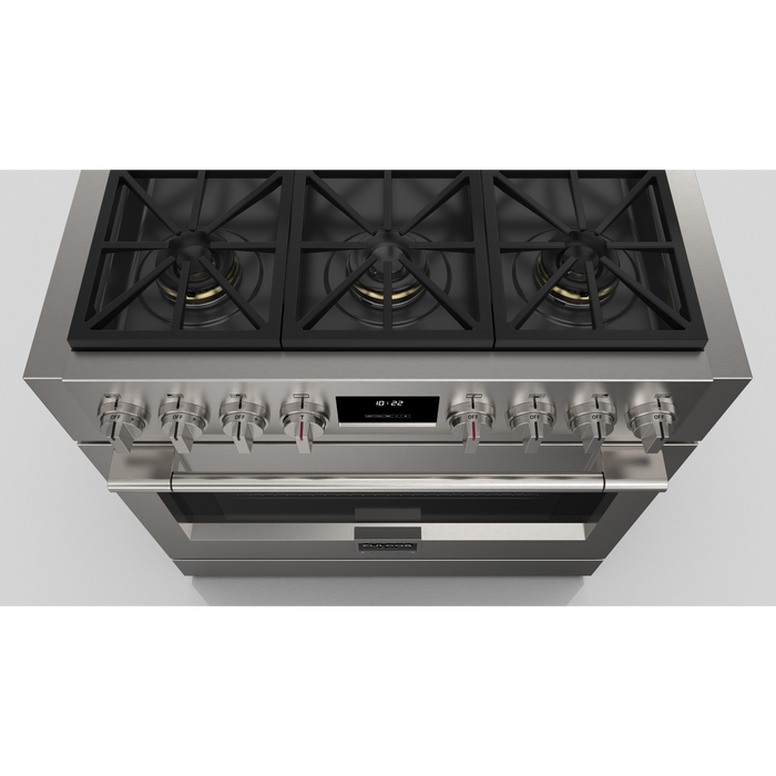 Fulgor Milano Sofia Pro 36-Inch Freestanding All-Gas Range, 600 Series, 6 Crescendo Dual Ring Brass Burners, Soft-Close Door