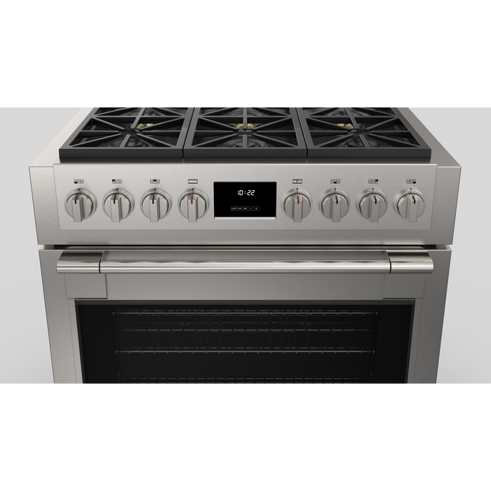 Fulgor Milano Sofia Pro 36-Inch Freestanding All-Gas Range, 600 Series, 6 Crescendo Dual Ring Brass Burners, Soft-Close Door