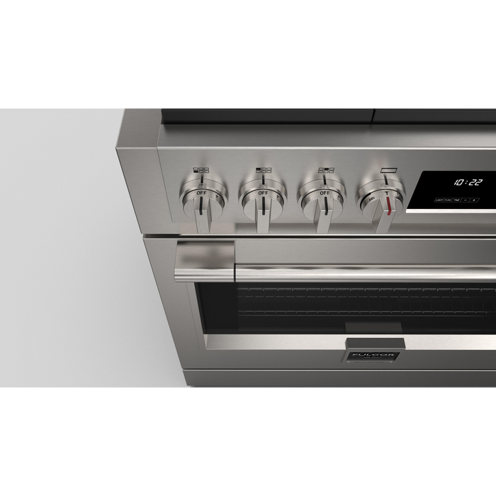 Fulgor Milano Sofia Pro 36-Inch Freestanding All-Gas Range, 600 Series, 6 Crescendo Dual Ring Brass Burners, Soft-Close Door