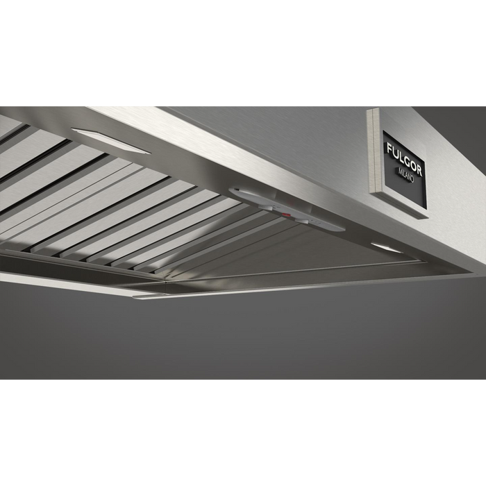 Fulgor Milano 30-Inch Pro Wall Hood, 600 Series, 600 CFM, 18-Inch Depth, Baffle Filters