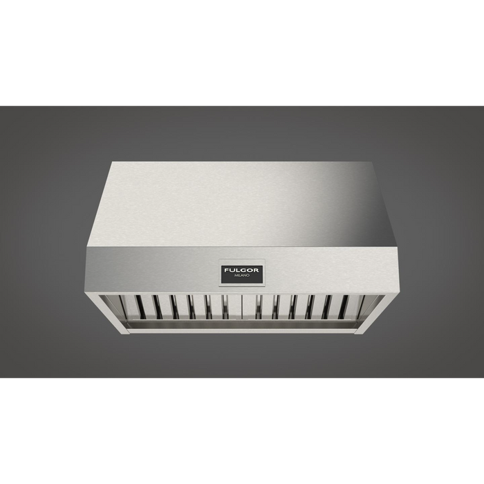 Fulgor Milano 30-Inch Pro Wall Hood, 600 Series, 600 CFM, 18-Inch Depth, Baffle Filters