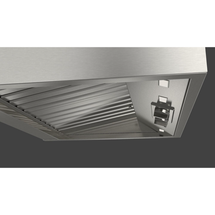 Fulgor Milano 30-Inch Pro Wall Hood, 600 Series, 600 CFM, 18-Inch Depth, Baffle Filters, Knob Control