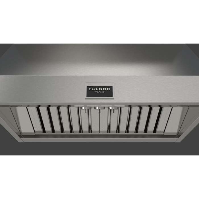 Fulgor Milano 36-Inch Pro Wall Hood, 600 Series, 1000 CFM, 18-Inch Depth, Baffle Filters