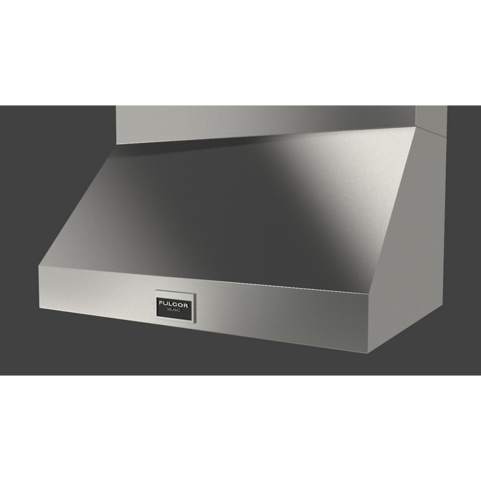 Fulgor Milano 36-Inch Pro Wall Hood, 600 Series, 1000 CFM, 18-Inch Depth, Baffle Filters