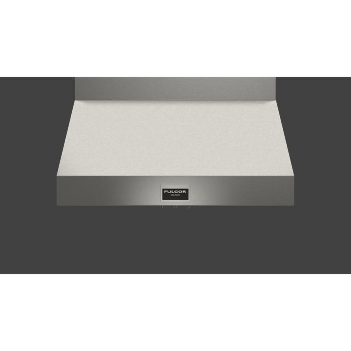 Fulgor Milano 36-Inch Pro Wall Hood, 600 Series, 1000 CFM, 18-Inch Depth, Baffle Filters
