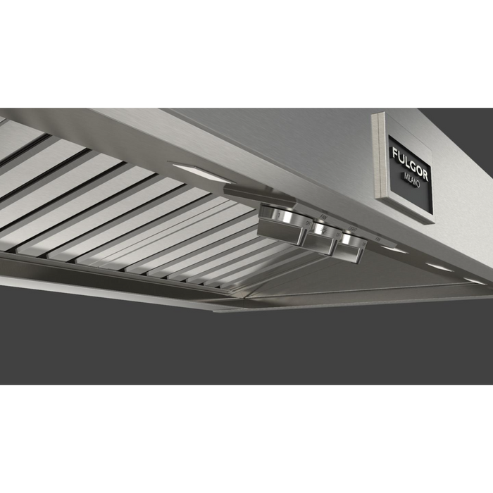 Fulgor Milano 48-Inch Pro Wall Hood, 600 Series, 1000 CFM, 18-Inch Depth, Baffle Filters