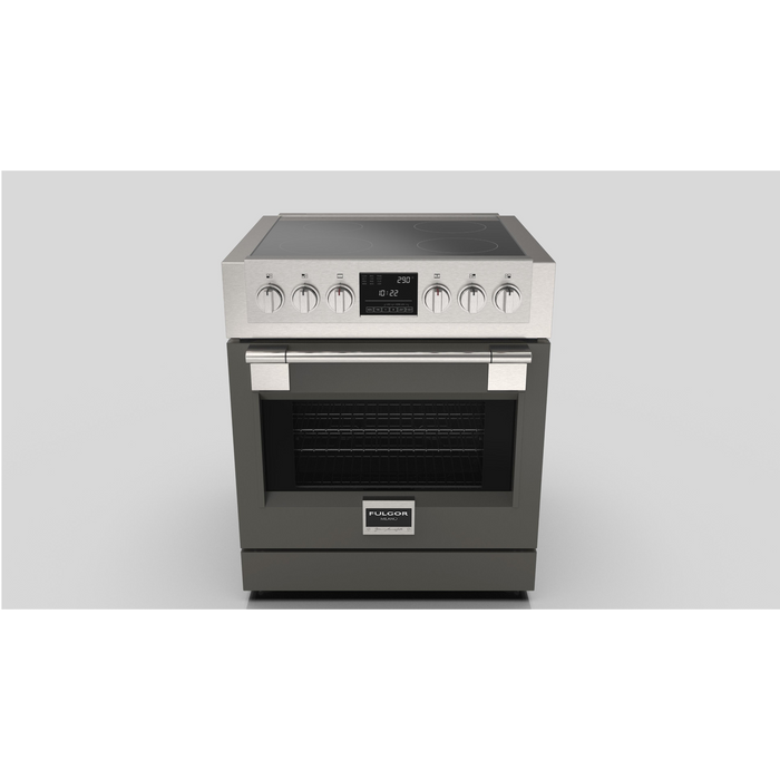 Fulgor Milano Sofia Pro 30-Inch Freestanding Induction Range, 600 Series, 4 Quantum Induction Burners, Self-Clean, Soft-Close Door