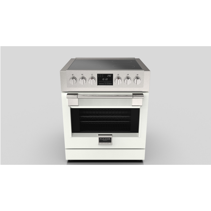 Fulgor Milano Sofia Pro 30-Inch Freestanding Induction Range, 600 Series, 4 Quantum Induction Burners, Self-Clean, Soft-Close Door
