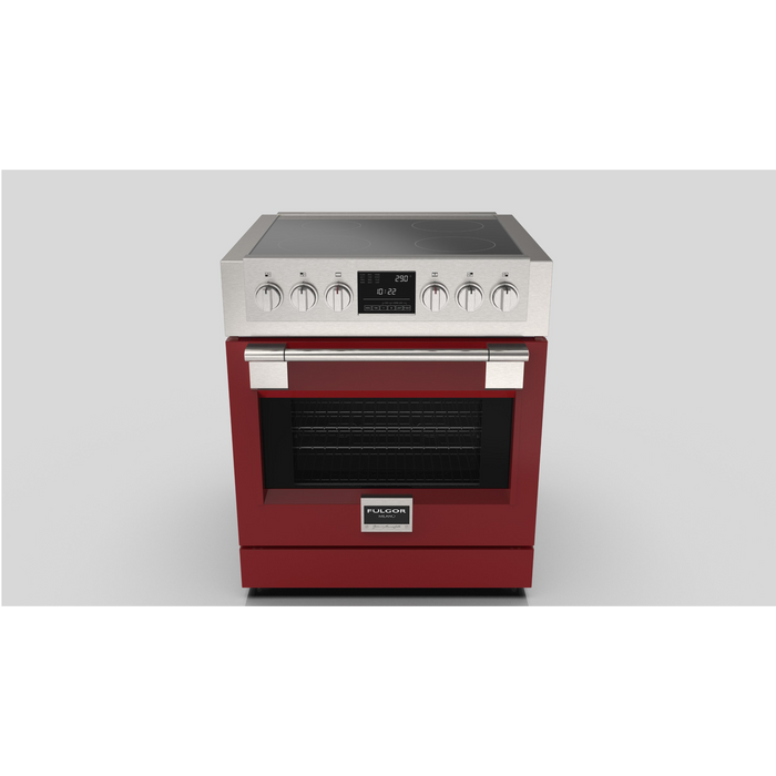 Fulgor Milano Sofia Pro 30-Inch Freestanding Induction Range, 600 Series, 4 Quantum Induction Burners, Self-Clean, Soft-Close Door