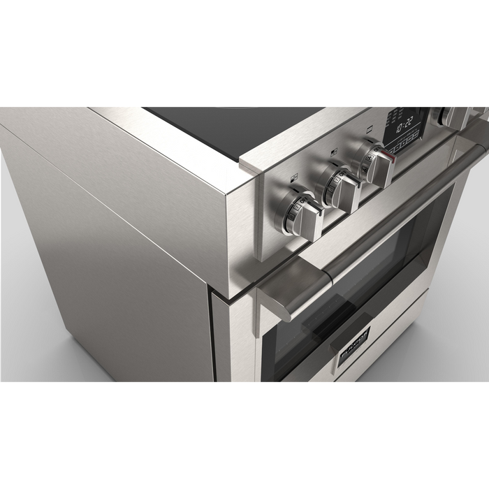 Fulgor Milano Sofia Pro 30-Inch Freestanding Induction Range, 600 Series, 4 Quantum Induction Burners, Self-Clean, Soft-Close Door