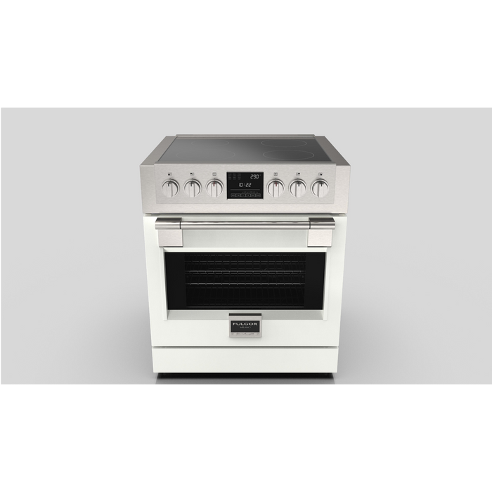 Fulgor Milano Sofia Pro 30-Inch Freestanding Induction Range, 600 Series, 4 Quantum Induction Burners, Self-Clean, Soft-Close Door