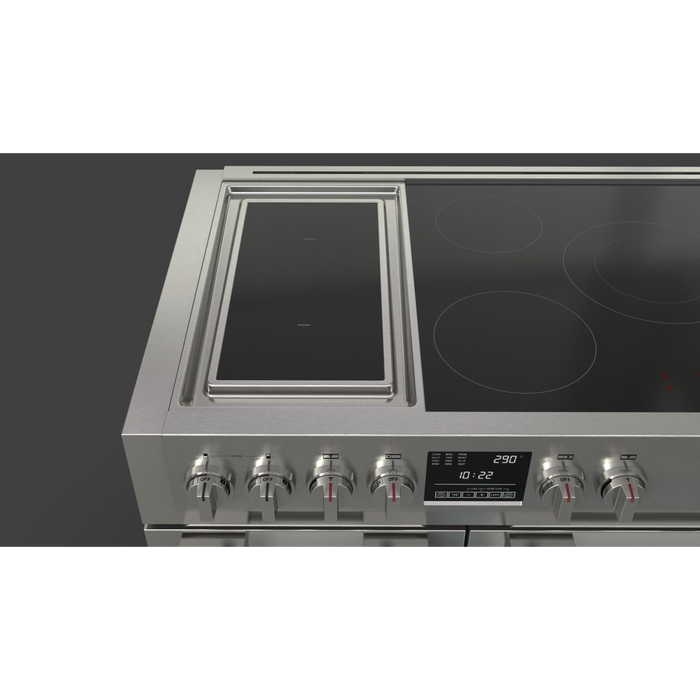 Fulgor Milano Sofia Pro 48-Inch Freestanding Induction Range, 600 Series, 5 Quantum Induction Burners, 2-Zone Quantum Induction Trilaminate Griddle, 30-Inch Primary Oven, 18-Inch Companion Oven, Self-Clean, Soft-Close Door