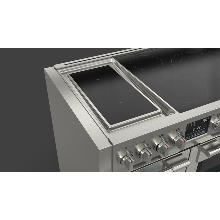 Fulgor Milano Sofia Pro 48-Inch Freestanding Induction Range, 600 Series, 5 Quantum Induction Burners, 2-Zone Quantum Induction Trilaminate Griddle, 30-Inch Primary Oven, 18-Inch Companion Oven, Self-Clean, Soft-Close Door
