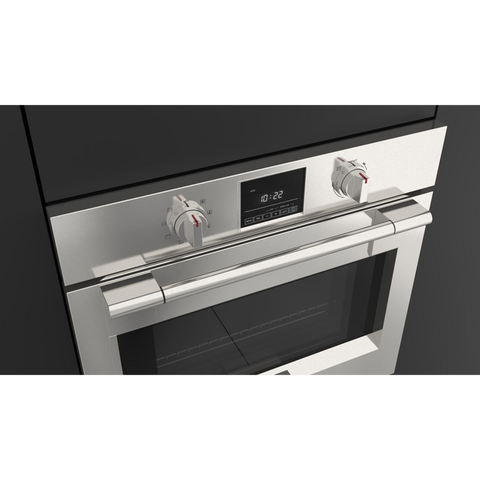 Fulgor Milano 30-Inch Pro Built-In Electric Single Oven, 600 Series, Self-Clean, Dual Convection, Multi-Pass Broiler, Soft-Close Door, 2 Standard Racks, 1 Telescopic Rack, Stainless Steel Finish