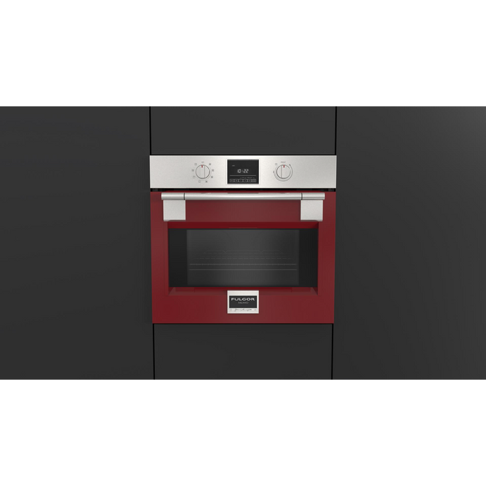 Fulgor Milano 30-Inch Pro Built-In Electric Single Oven, 600 Series, Self-Clean, Dual Convection, Multi-Pass Broiler, Soft-Close Door, 2 Standard Racks, 1 Telescopic Rack, Stainless Steel Finish