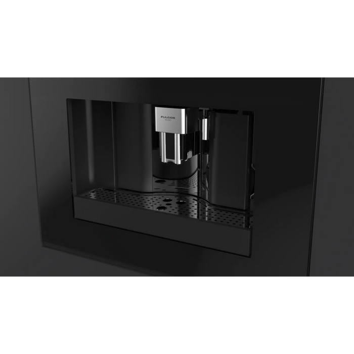 Fulgor Milano 24-Inch Built-In Fully Automatic Coffee System, Black Glass