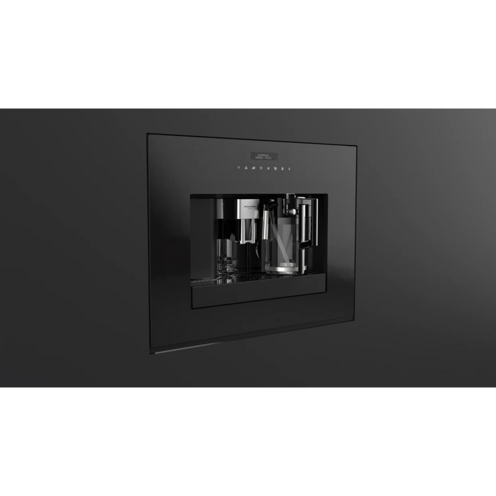 Fulgor Milano 24-Inch Built-In Fully Automatic Coffee System, Black Glass