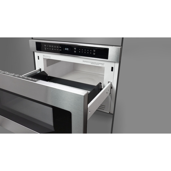 Fulgor Milano Distinto Built-In Microwave Drawer, 700 Series, 24-Inch, 1.2 cu. ft., 950W, Visible Control