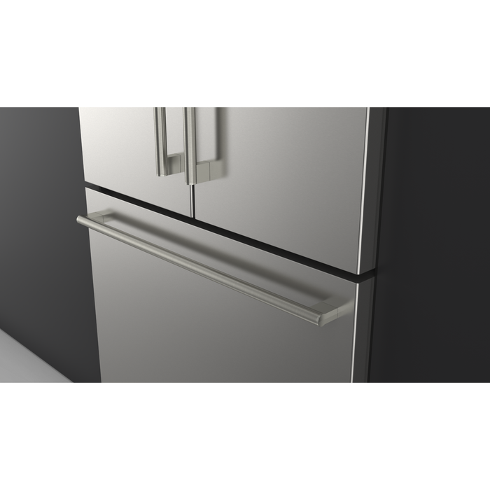 Fulgor Milano 19.9 cu.ft Stainless French Door Counter Depth Bottom Mount Refrigerator, Internal Water Dispenser, Ice Maker, Eco Refrigerant (Handle Kit Required, Sold Separately)
