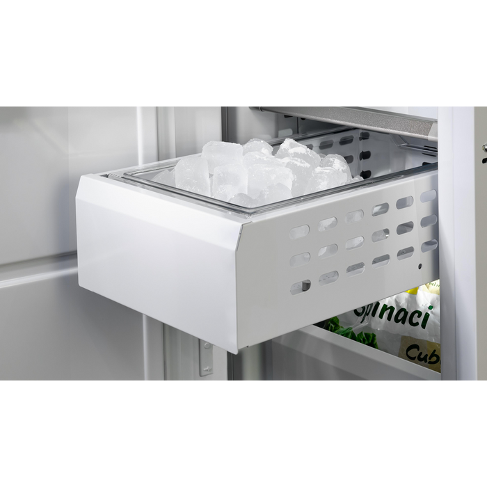 Fulgor Milano 8.22 cu.ft  Pro Integrated Column Freezer, 700 Series, LH, Overlay, Bottom Compressor, Metal Interior, Ice Maker